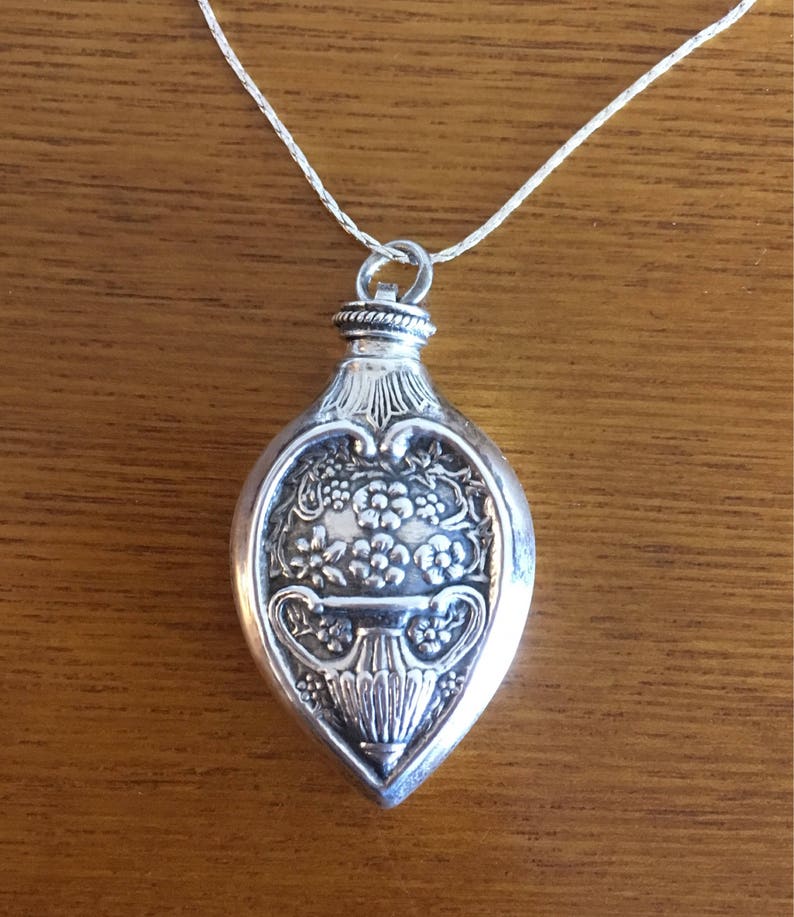 Antique Sterling Silver Perfume Pendant With Dabber Image 0