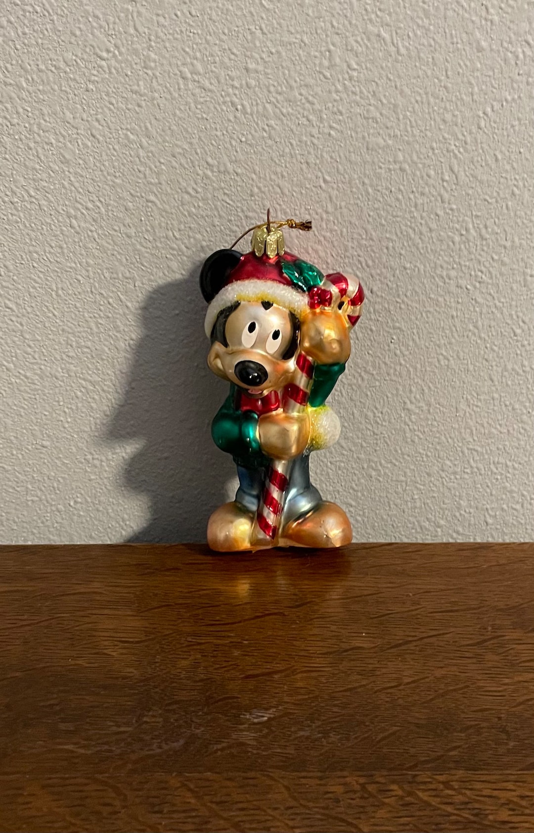 1980’s Blown Glass Disney Mickey Mouse Ornament Vintage Glass Mickey
