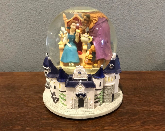 1990’s Disney Beauty and the Beast Musical Snow Globe- Vintage Large