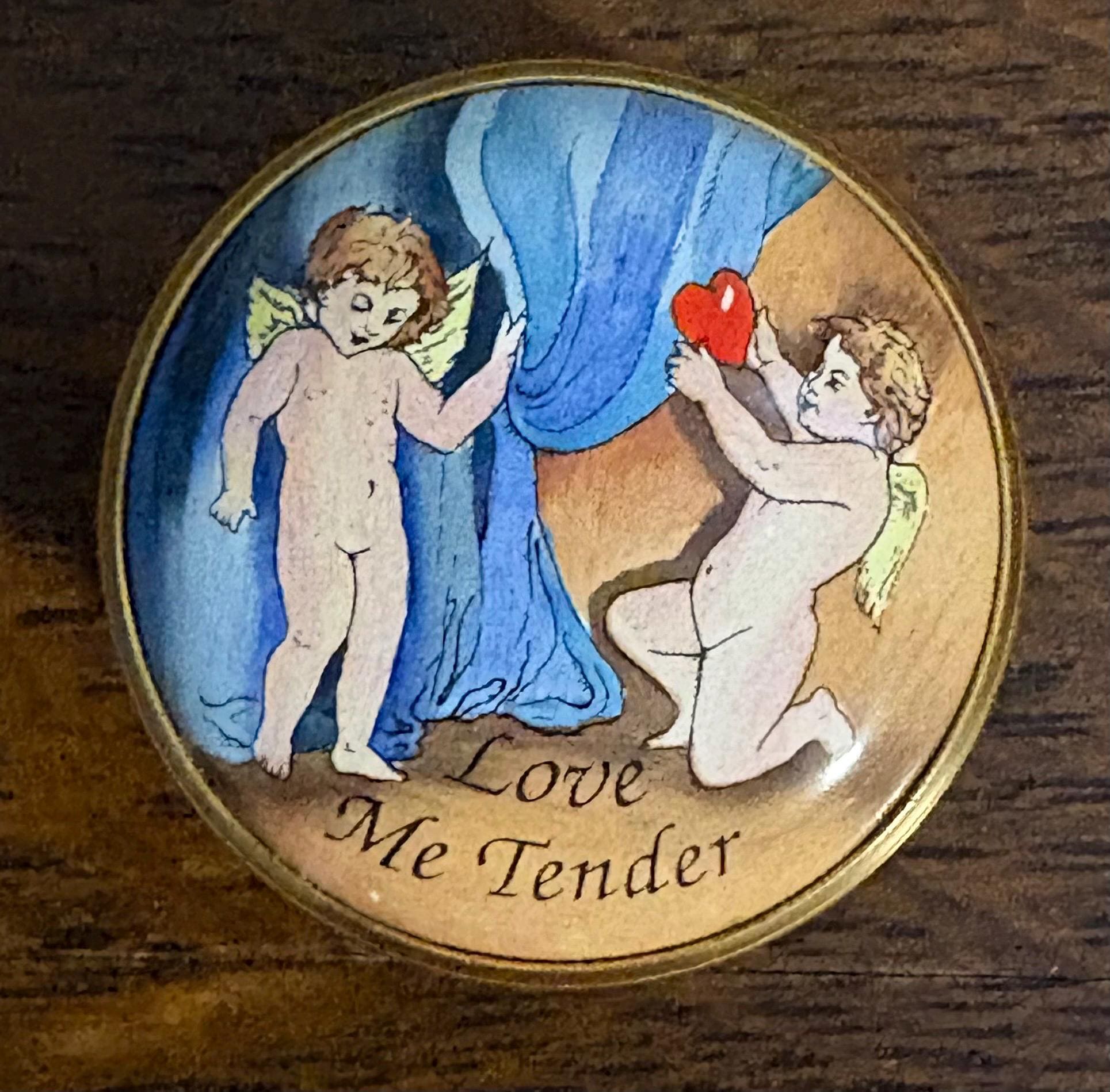 Halcyon Days Elvis Presley “love Me Tender” Enamel Box- Vintage