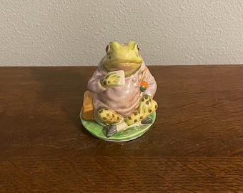 Mr. Jeremy FIsher- BP2A Beatrix Potter Figurine- Beswick, England, Gold Oval Back Stamp