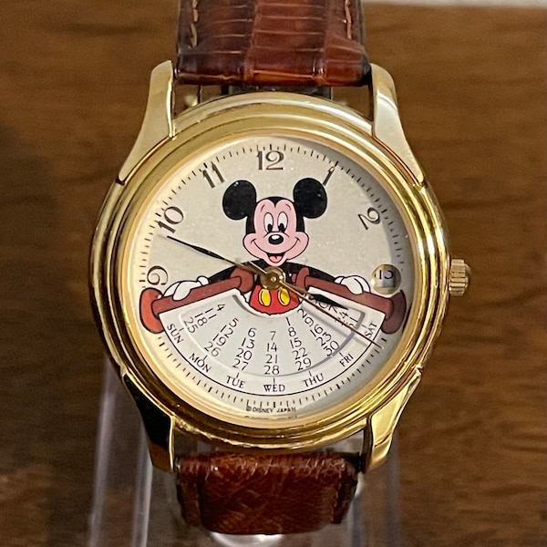 1990’s Disney Store Exclusive Mickey Mouse Perpetual Calendar Watch- Vintage Unisex Mickey Mouse Calendar Watch