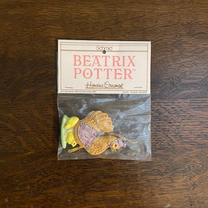1983 Schmid Sally Henny Penny Ornament- Vintage Ceramic Beatrix Potter Ornament