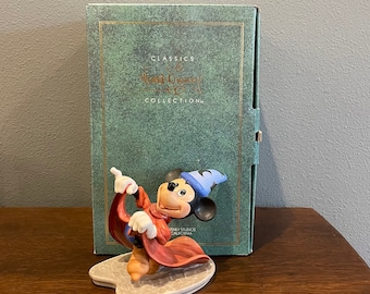 1990’s Walt Disney Classics Collection Fantasia “Mischievous Apprentice” Figurine- WDCC Fantasia Sorcerer’s Apprentice Mickey Mouse Figurine