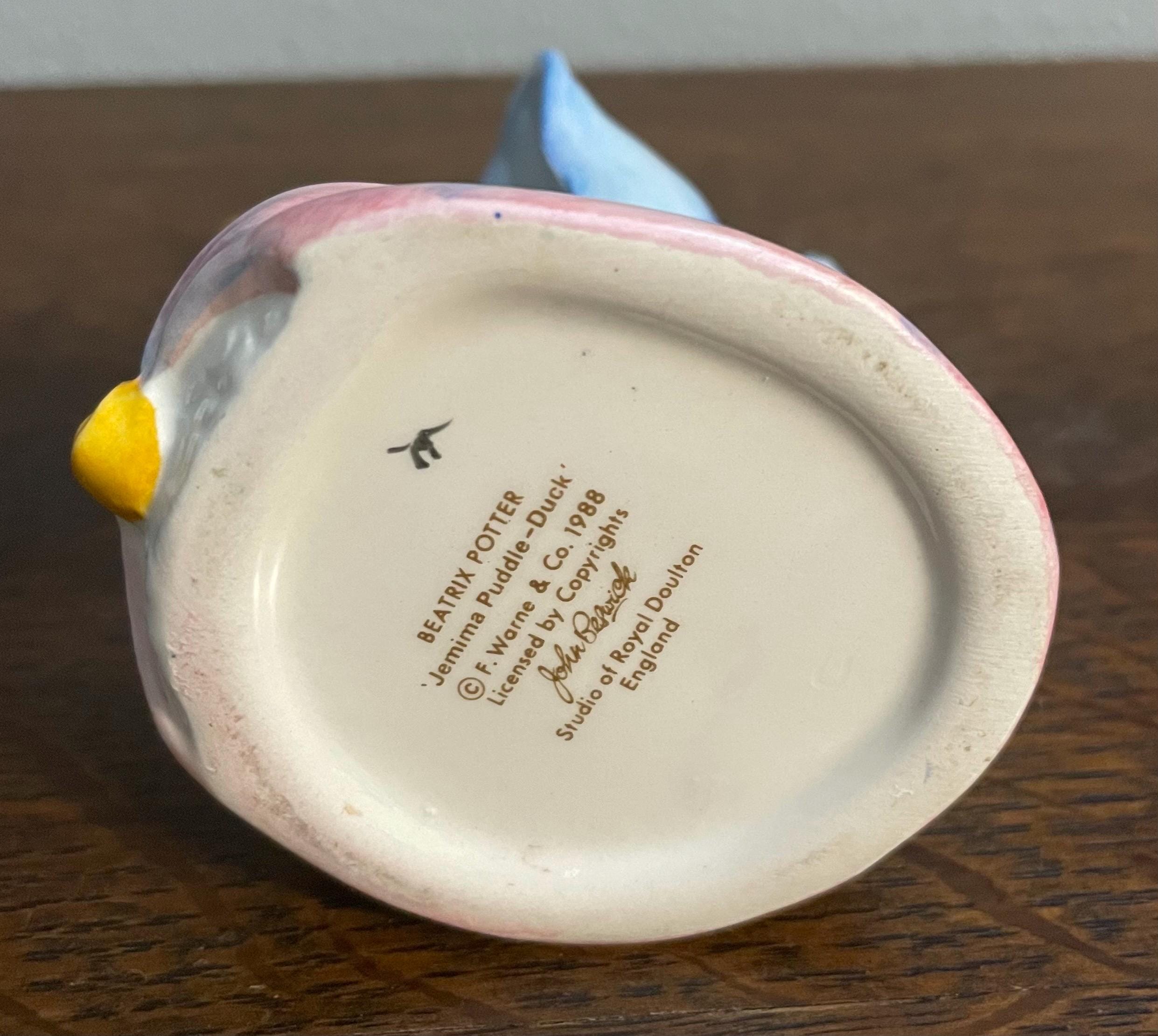 Jemima Puddle-duck Toby Jug- Beatrix Potter Figurine- John Beswick 
