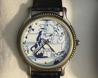 Orologio Fossil Mickey's Revue esclusivo Disney Parks and Resorts degli anni '90 - Edizione limitata vintage unisex, prima apparizione dell'orologio di Pippo
