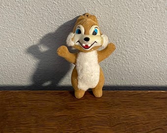 1960’s Disney Flocked Dale Ornament- Mid Century Flocked Disney Chipmunk Dale Ornament