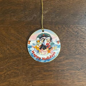 1998 Disney’s Christmas Collection Ornament- Vintage Limited Edition Porcelain Mickey Mouse and Donald Duck Christmas Ornament