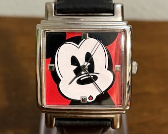 Reloj exclusivo de Mickey Mouse de DisneyStore.com - Reloj vintage cuadrado de Mickey Mouse de Disney