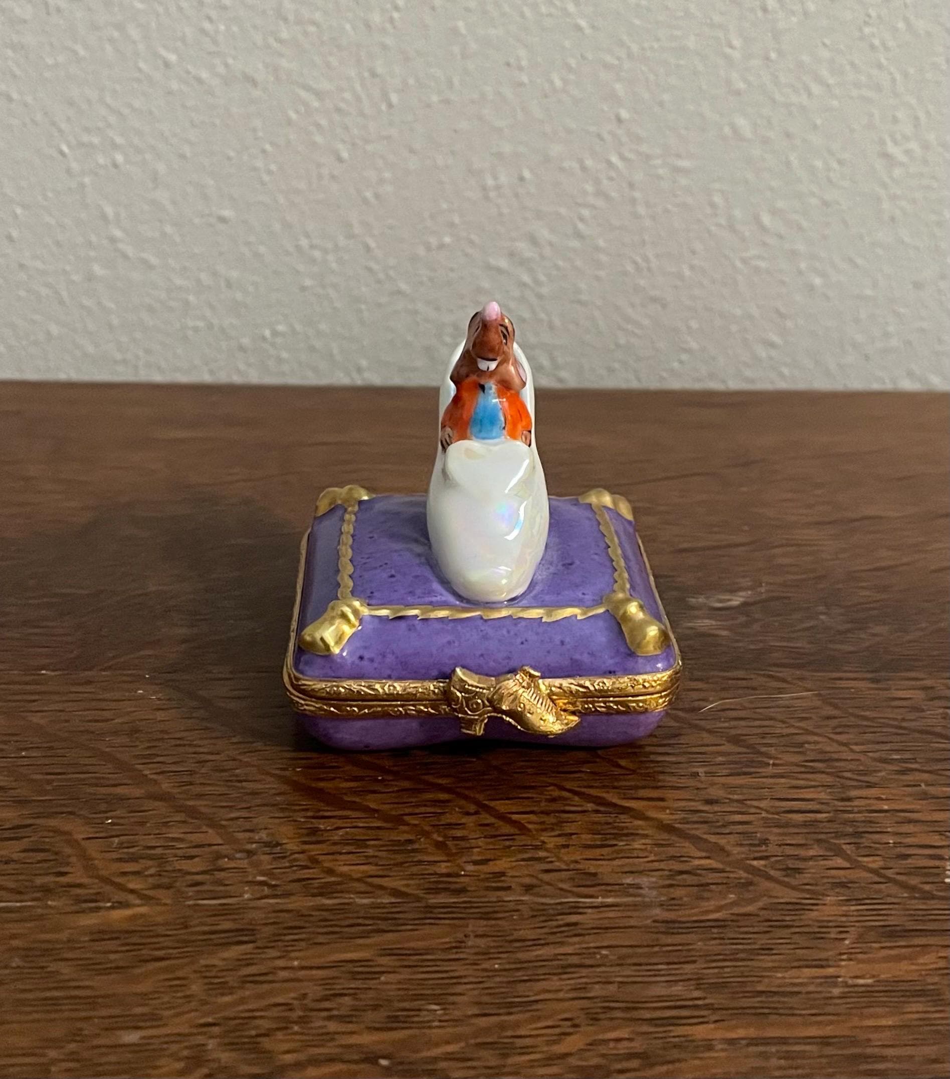 Peint Main Limoges Disney Cinderella's Slipper Box- Vintage Hand