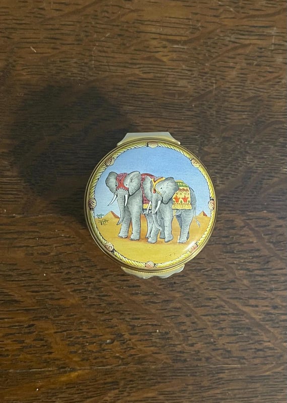 Halcyon Days Animals of the Opera “aida Elephants” Enamel Box