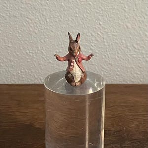 Austrian Cold Painted Bronze Miniature Flopsy Bunny Figurine- Vintage Vienna, Austria Cold Painted Bronze Beatrix Potter Figurine