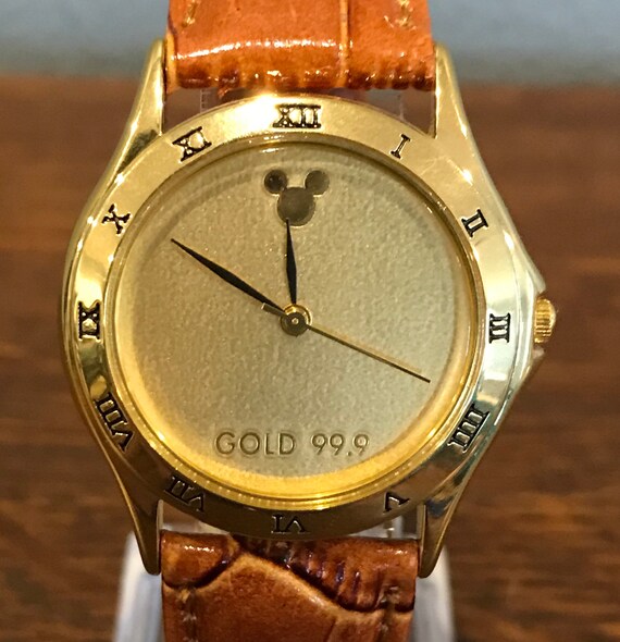 1990’s Gold Coin Mickey Mouse Watch- Vintage Disne