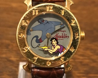 1990’s Disney Aladdin and Genie Watch- Vintage Unisex Disney Aladdin Lamp Watch