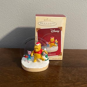 2003 Hallmark True Friends Holiday Ornament- Vintage Disney Winnie the Pooh and Piglet Christmas Ornament