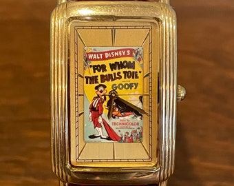 1990 Edizione limitata Disney Pippo "Per chi i tori fatica" Watch- Vintage Unisex Goofy Cartoon Poster Watch
