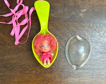 1979 Little Kiddle Sweet Treats Doll- Vintage Little Kiddle Doll in Spoon Case Necklace