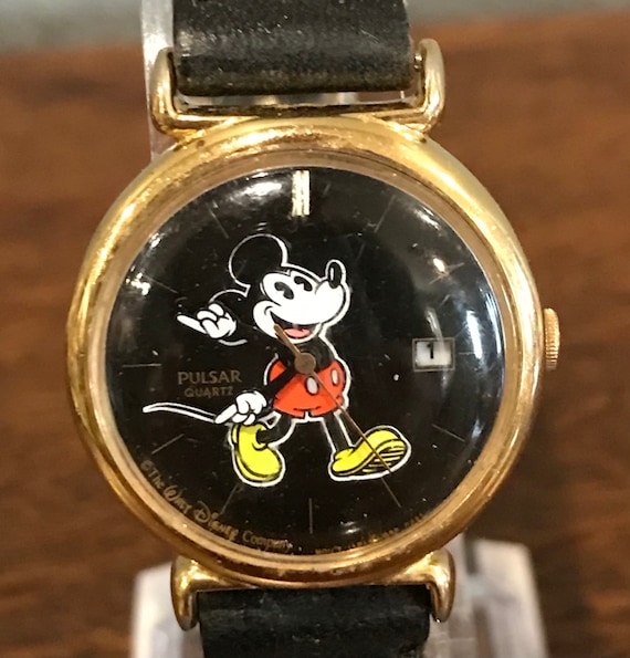 1980s Pulsar Disney Mickey Mouse Calendar Watch Vintage Womens Pulsar Mickey Watch Etsy