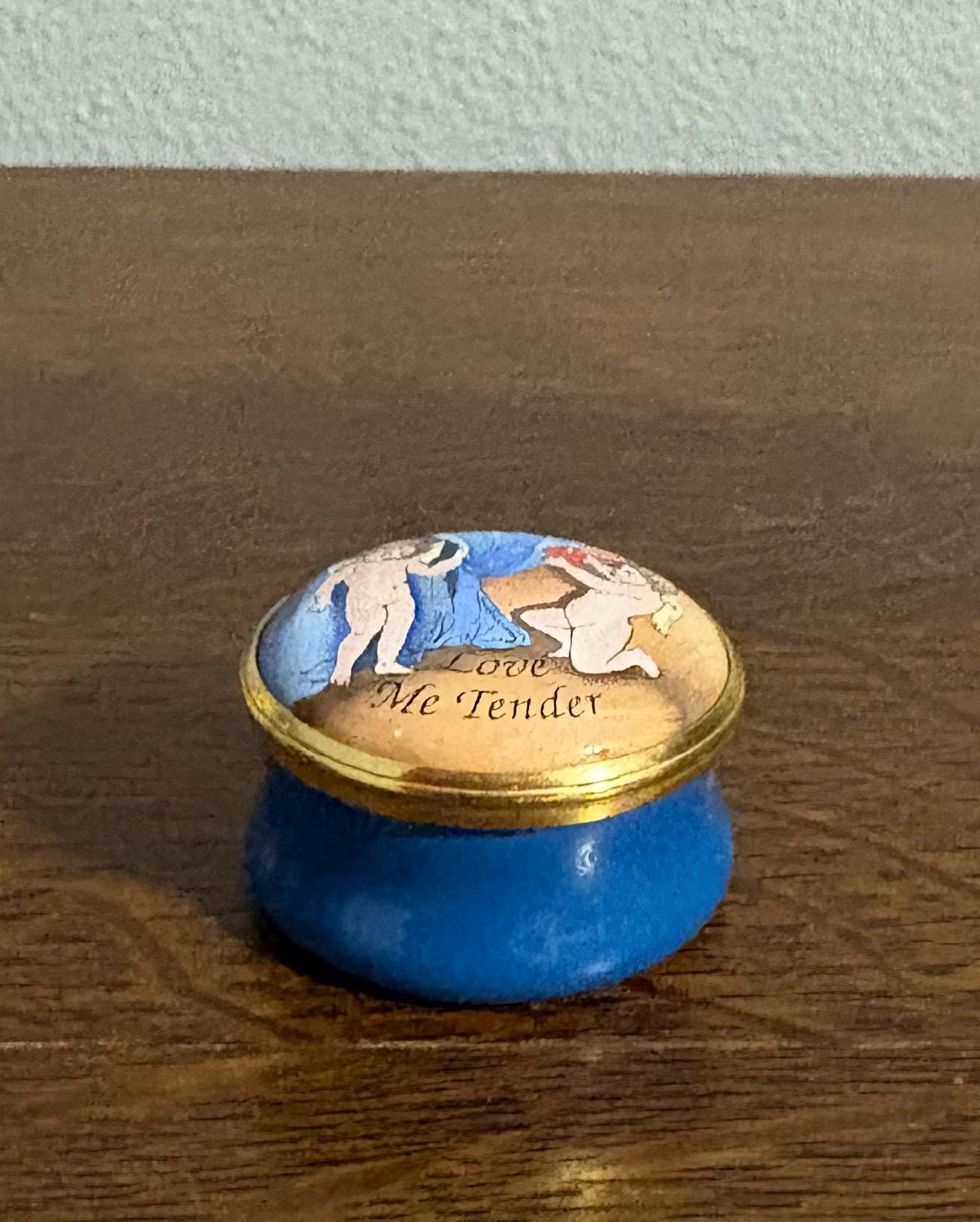 Halcyon Days Elvis Presley “love Me Tender” Enamel Box- Vintage