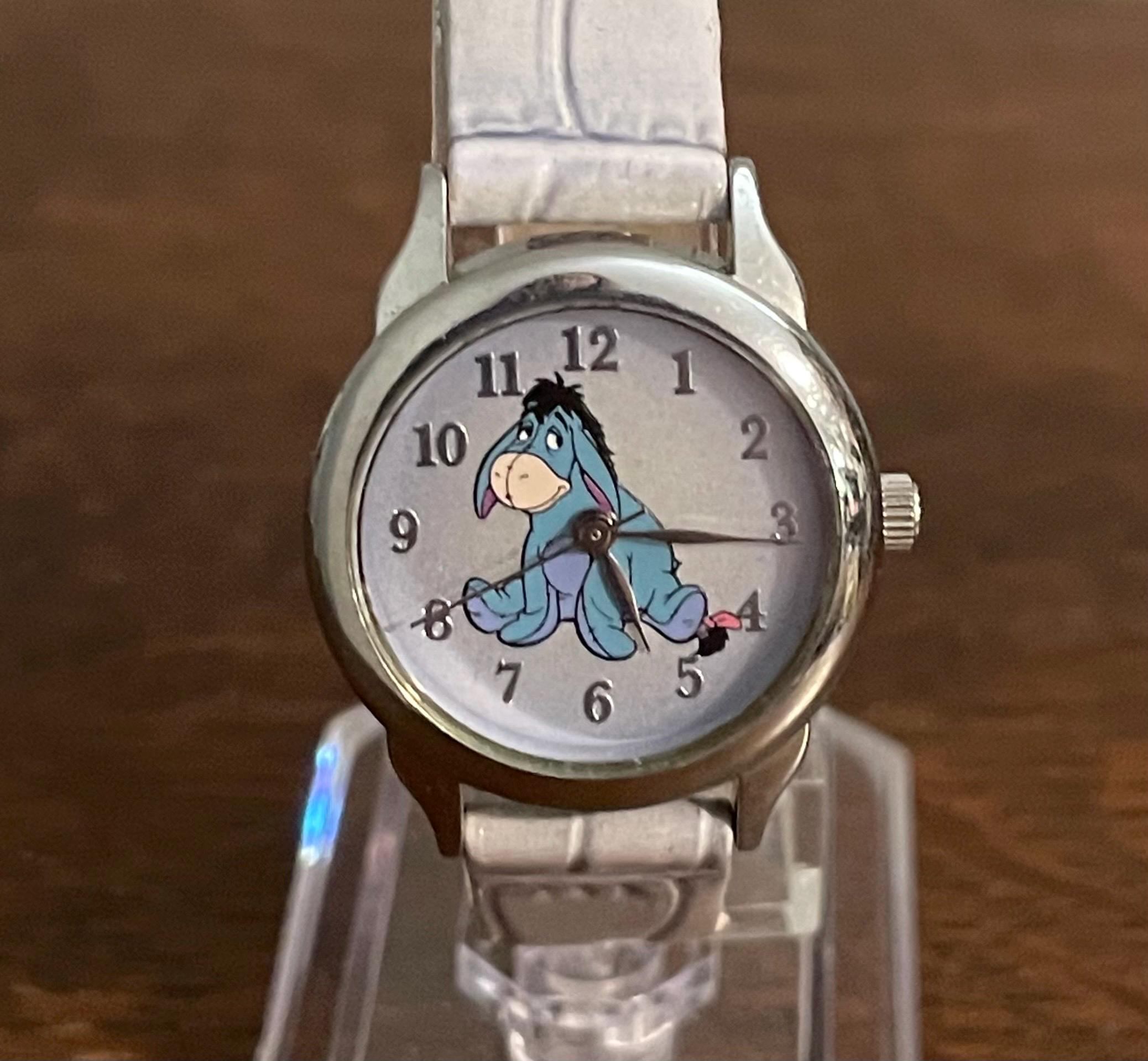 Vintage 90s SII Disney Winnie the Pooh Eeyore daydream watch NEW BATTERY Eeyore Watch Wristwatch Brown Strap 1990 main image 4