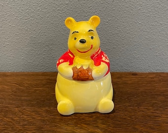 1960’s Walt Disney Productions Winnie the Pooh Honey Jar- Vintage Ceramic Pooh Sugar Jar