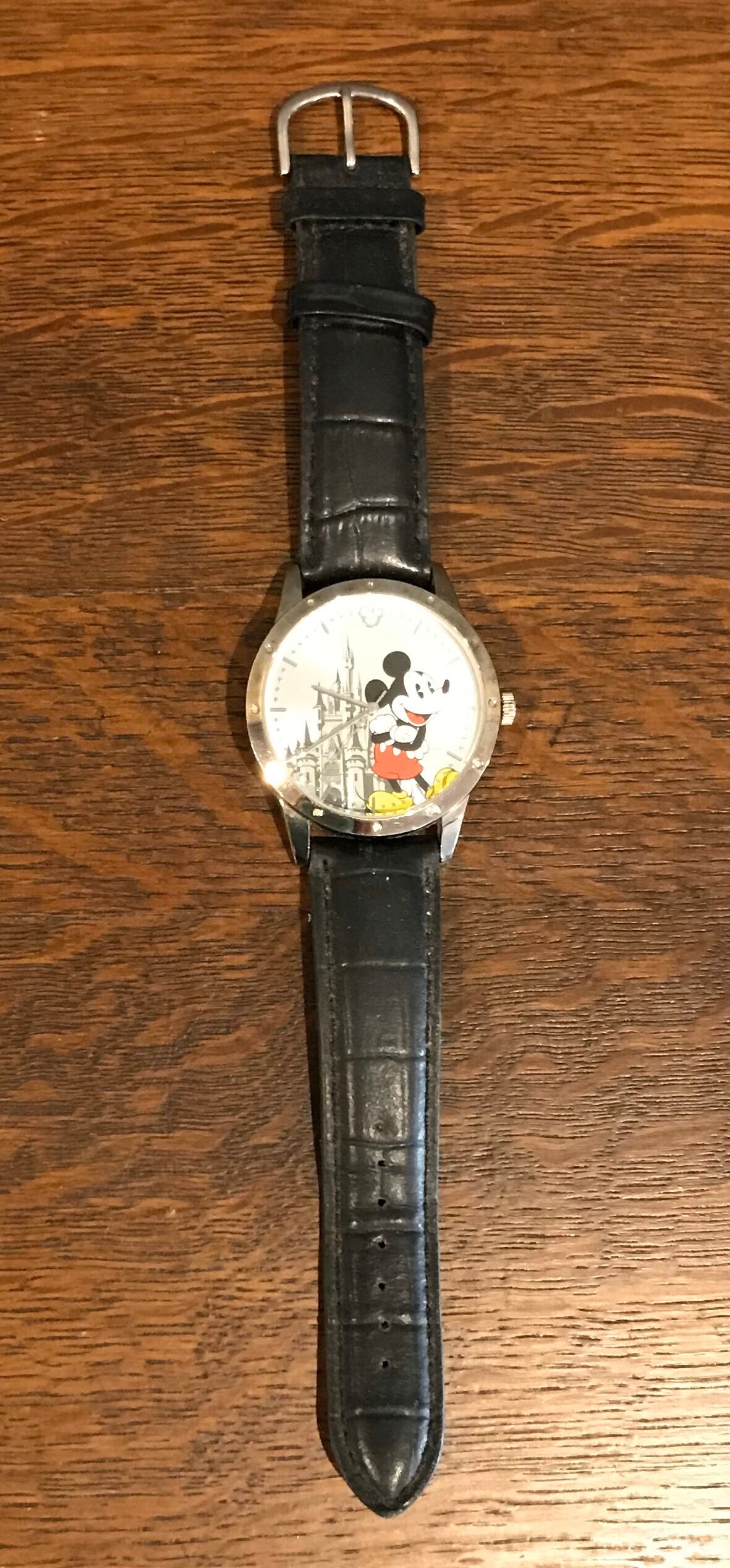 Vintage 1990s Disney World Mickey Mouse Silver and Black Watch Walt Disney World Limited Release Mickey Mouse Watch with  main image 3