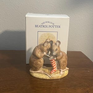 The Christmas Stocking- Beatrix Potter Figurine- Royal Albert, England- Copyright 1991