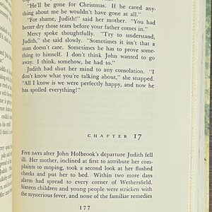 May include: A page from a vintage book with the title "Chapter 17" and text about a woman named Judith who is ill after her husband John leaves. The text describes Judith's mother trying to comfort her.