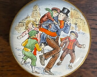1982 クランブルズ クリスマス エナメル ボックス - ヴィンテージ