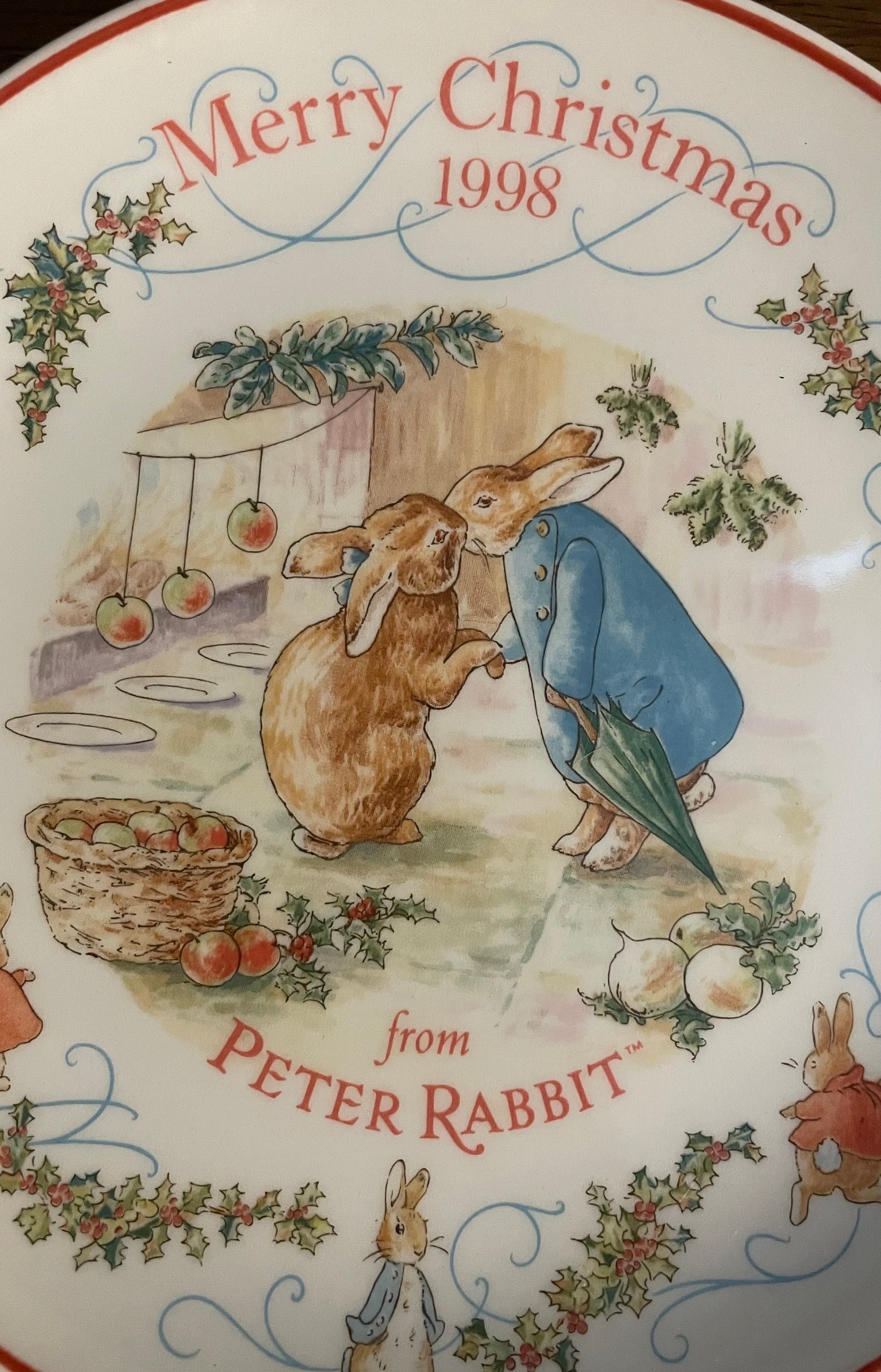1998 Wedgwood the Tale of Peter Rabbit Christmas Plate- Vintage