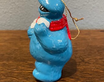 1980年代のセサミストリート クッキーモンスター ホリデーオーナメント