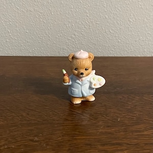 1980’s Homco Artist Bear Figurine- Vintage Ceramic Teddy Bear Figurine
