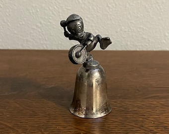 1980's New England Collectors Huey, Dewy o Louie Bell - Vintage Silver Plated Pewter Donald Duck Nephew Figurine Bell