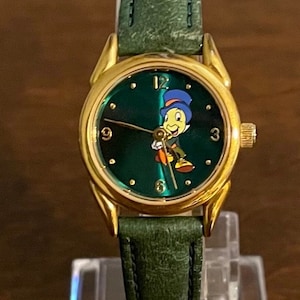 1990’s Disney Store Exclusive Jiminy Cricket Watch- Vintage Women’s Petite Jiminy Cricket Watch