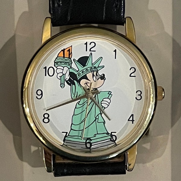 1990 ' s Disney Store exclusif Minnie Mouse Statue de la Liberté Watch- vintage Unisex Minnie Statue of Liberty Watch