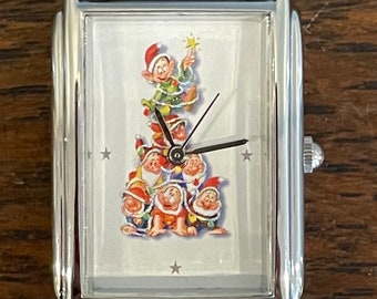 2001 Disney’s Magical Holiday Faire Seven Dwarfs Watch- Vintage Relic Unisex Snow White and the Seven Dwarfs Christmas Watch