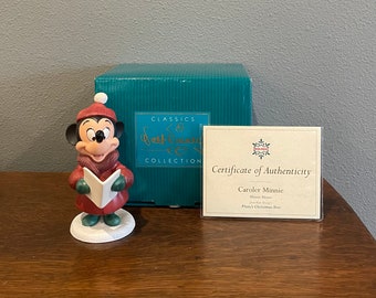 1998 Walt Disney Classics Collection “Caroler Minnie” Figurine- WDCC Pluto's Christmas Tree Minnie Mouse Figurine