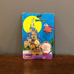 1992 JusToys Bend-Ems Beauty and the Beast Cogsworth Toy- Vintage Disney Cogsworth Toy Bendable Figurine