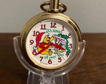 Winnie the Pooh 90’s vintage pocket watch Vintage Winnie The Pooh Disney Pocket Watch | Gold Disney  main image 4