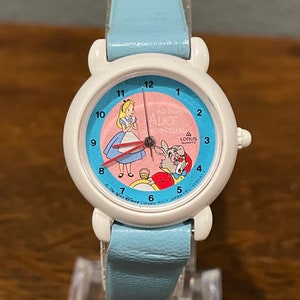 1990’s Timex Disney Alice in Wonderland Watch- Vintage Women’s Disney Alice and White Rabbit Watch