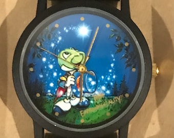 1997 Disney Cast Exclusive Jiminy Cricket “Think Environmentally” Watch- Vintage Unisex Jiminy Cricket Watch