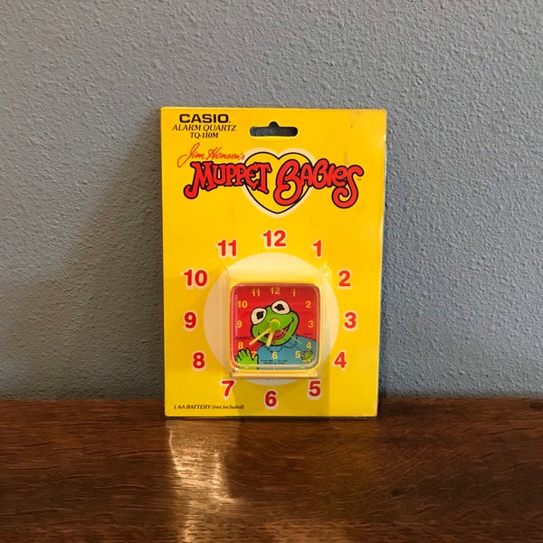 1988 Casio Muppet Babies Kermit the Frog Travel Alarm Clock- Vintage Muppets Kermit Alarm Clock
