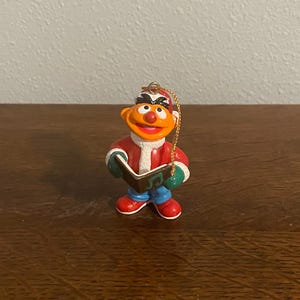 1990’s Sesame Street Ernie Holiday Ornament- Vintage Rubber Sesame Street Caroler Ernie Ornament