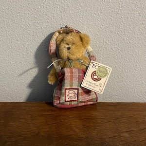 Limited Edition Boyd’s Bears and Longaberger Hugs to Go! Teddy Bear- Vintage Small Boyd’s Bears Stuffed Bear in Longaberger Tote Bag