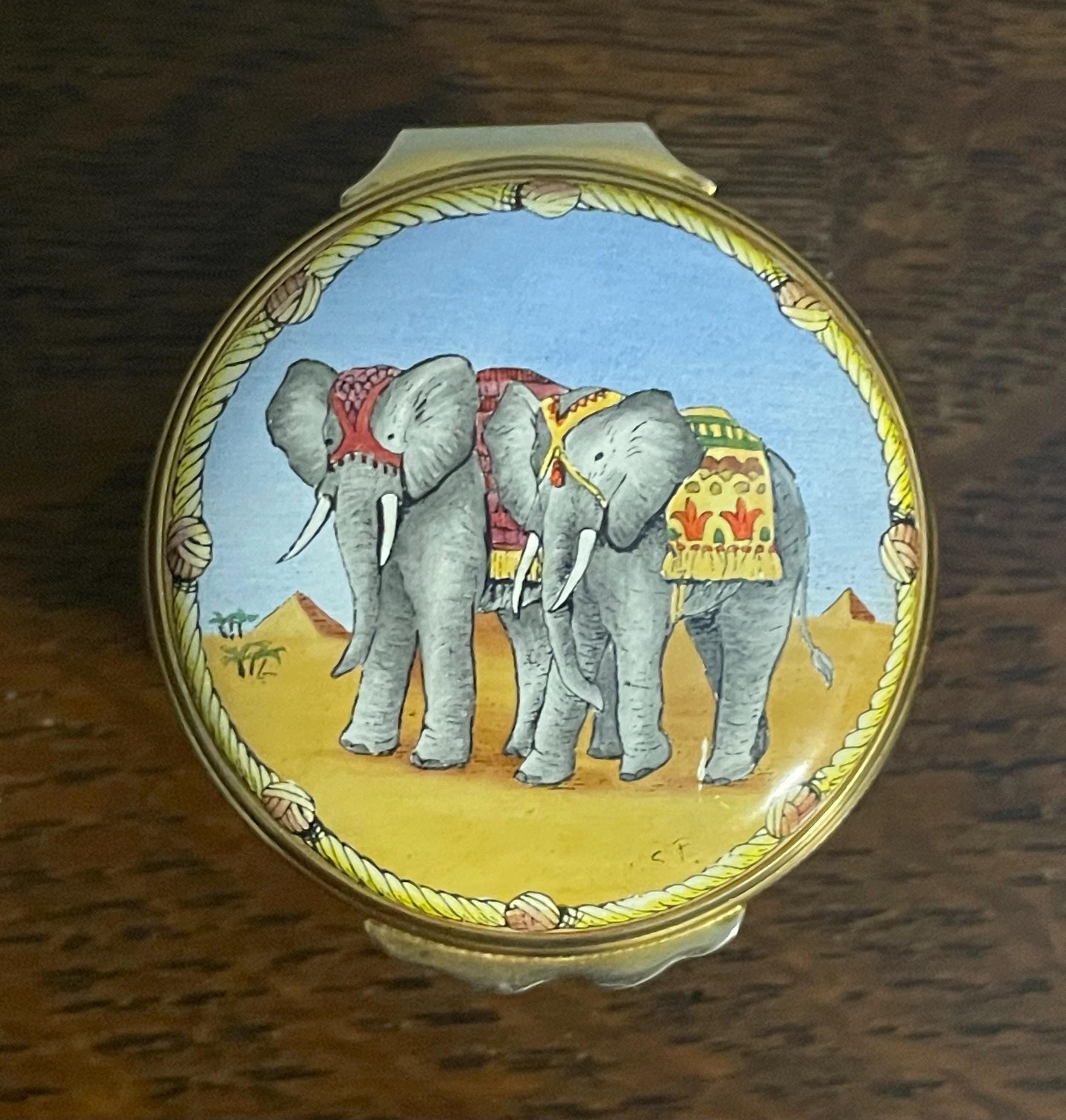 Halcyon Days Animals of the Opera “aida Elephants” Enamel Box