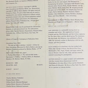 May include: A book page with text about "The Pop-Up Book of Phobias" by Gary Greenberg, published in 1999. The page includes copyright information, acknowledgments, and contributor details. The book design is credited to Carole Goodman.