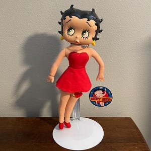 1990’s Play By Play Toys and Novelties Betty Boop Doll and Doll Stand- Vintage Betty Boop Doll and Stand