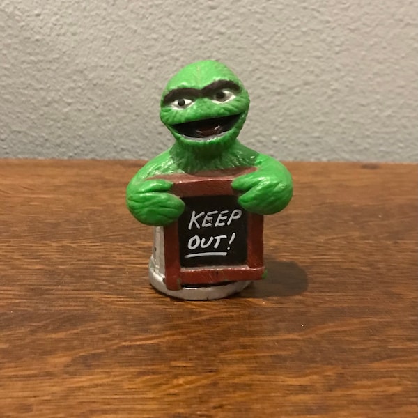 1980’s Sesame Street Oscar the Grouch Magnet- Vintage Oscar the Grouch “Keep Out” Magnet