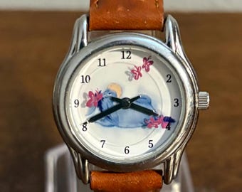 Genuine Leather Eore Watch Vintage with Butterfly Vintage RARE Gold-tone Eeyore Watch | Seiko Watch for Ladies  main image 4