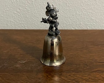 1980's New England Collectors Disney Minnie Mouse Bell - Campana Figurine Minnie in peltro placcato argento vintage